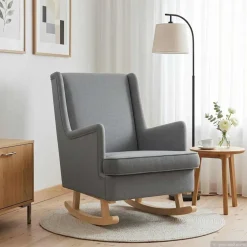 vidaXL Schommelstoel Lichtgrijs 62 x 80 x 85 cm Stof