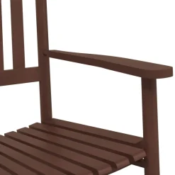 vidaXL Schommelstoel met inklapbare tafel massief populierenhout bruin