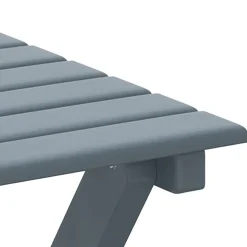 vidaXL Schommelstoel met inklapbare tafel massief populierenhout grijs