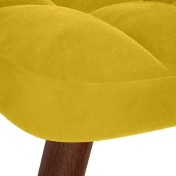vidaXL Schommelstoel met krukje geel fluweel