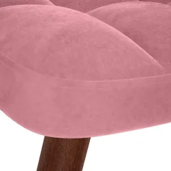 vidaXL Schommelstoel met krukje fluweel roze