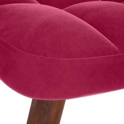vidaXL Schommelstoel met krukje fluweel wijnrood
