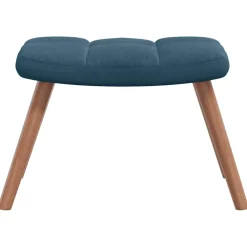 vidaXL Schommelstoel met krukje blauw fluweel