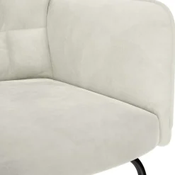 vidaXL Schommelstoel met kruk crèmekleurig fluweel