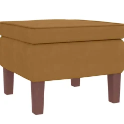 vidaXL Schommelstoel met oorleuning, bruin fluweel massief hout
