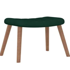 vidaXL Schommelstoel met voetenbank fluweel donkergroen