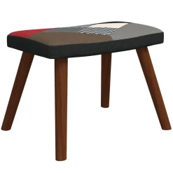 vidaXL Schommelstoel met voetenbank patchwork stof