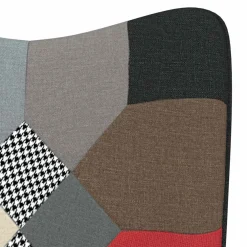 vidaXL Schommelstoel met voetenbank patchwork stof