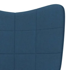 vidaXL Schommelstoel met voetenbank stof blauw