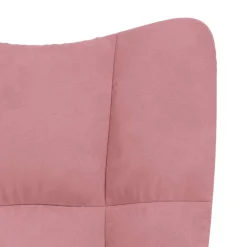 vidaXL Schommelstoel met voetenbank fluweel roze