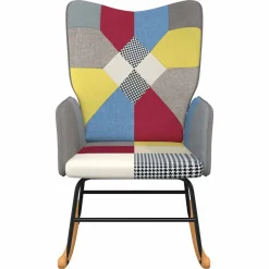 vidaXL Schommelstoel patchwork stof