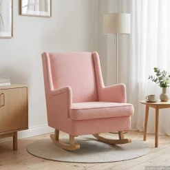 vidaXL Schommelstoel Roze 62 x 80 x 85 cm Bouclé