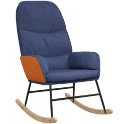 vidaXL Schommelstoel stof blauw