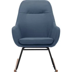 vidaXL Schommelstoel stof blauw