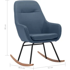 vidaXL Schommelstoel stof blauw