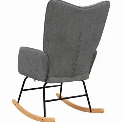 vidaXL Schommelstoel stof donkergrijs
