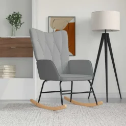 vidaXL Schommelstoel stof lichtgrijs