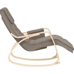 vidaXL Schommelstoel stof taupe