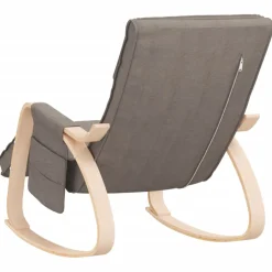 vidaXL Schommelstoel stof taupe