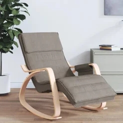 vidaXL Schommelstoel stof taupe