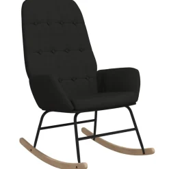 vidaXL Schommelstoel stof zwart