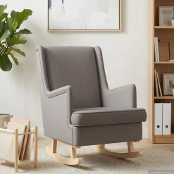 vidaXL Schommelstoel Taupe 62 x 80 x 85 cm Stof