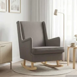 vidaXL Schommelstoel Taupe 62 x 80 x 85 cm Stof