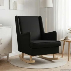 vidaXL Schommelstoel Zwart 62 x 80 x 85 cm Stof