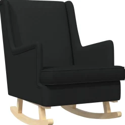 vidaXL Schommelstoel Zwart 62 x 80 x 85 cm Stof