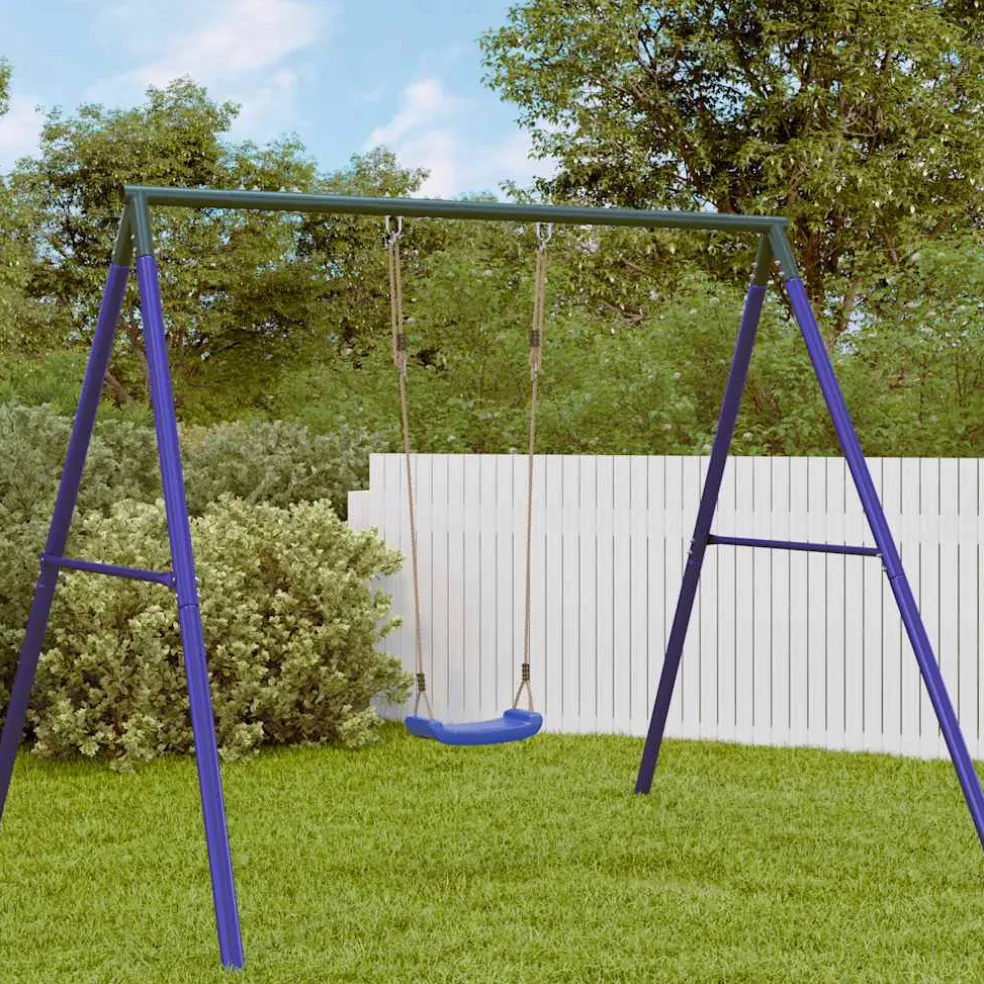 vidaXL Schommelzitje voor kinderen 1-persoons verstelbaar touw blauw