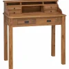 vidaXL Schrijfbureau Naturel 89,5 x 49,5 x 100 cm Massief Teakhout