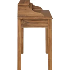 vidaXL Schrijfbureau Naturel 89,5 x 49,5 x 100 cm Massief Teakhout