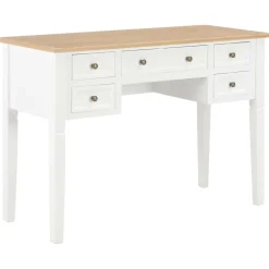 vidaXL Schrijftafel 109,5x45x77,5 cm hout wit