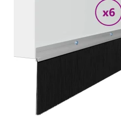 vidaXL Schroefbare Deurborstelafsluitingen 6 st zilver 100 cm