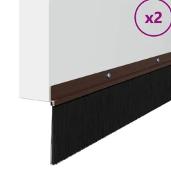 vidaXL Schroefbare Deurborstelafsluitingen 2 st Bruin 100 cm