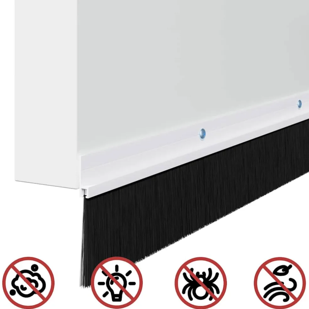 vidaXL Schroefbare Deurborstelafsluitingen 2 st Wit 100 cm