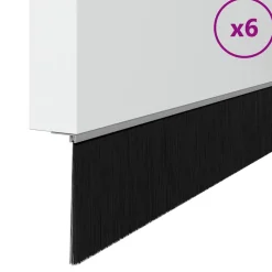 vidaXL Schroefbare Deurborstelafsluitingen 6 st Zilver 100 cm