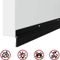 vidaXL Schroefbare Deurborstelafsluitingen 2 st Zwart 100 cm