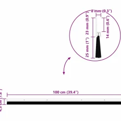 vidaXL Schroefbare Deurborstelafsluitingen 2 st Zwart 100 cm