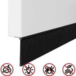 vidaXL Schroefbare Deurborstelafsluitingen 6 st Zwart 100 cm