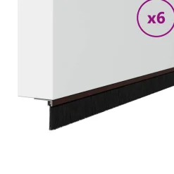 vidaXL Schroefbare Deurborstelafsluitingen 6 st Bruin 100 cm