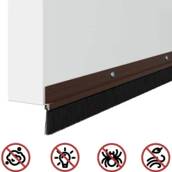 vidaXL Schroefbare Deurborstelafsluitingen 2 st Bruin 100 cm