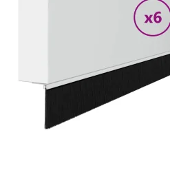 vidaXL Schroefbare Deurborstelafsluitingen 6 st Wit 100 cm