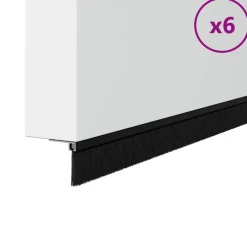 vidaXL Schroefbare Deurborstelafsluitingen 6 st Zwart 100 cm