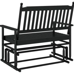 vidaXL Schuifbankje 118x70x104,5 cm massief populierenhout zwart