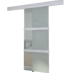 vidaXL Schuifdeur 178 cm glas en aluminium zilverkleurig