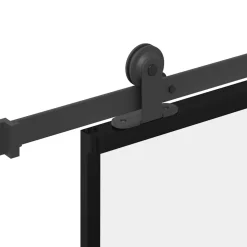 vidaXL Schuifdeur met beslag 76x205 cm ESG-glas en aluminium