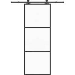 vidaXL Schuifdeur met beslag 76x205 cm ESG-glas en aluminium