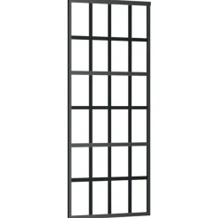 vidaXL Schuifdeur met beslag 76x205 cm aluminium en ESG-glas