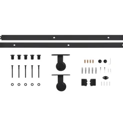vidaXL Schuifdeur met beslag 76x205 cm aluminium en ESG-glas